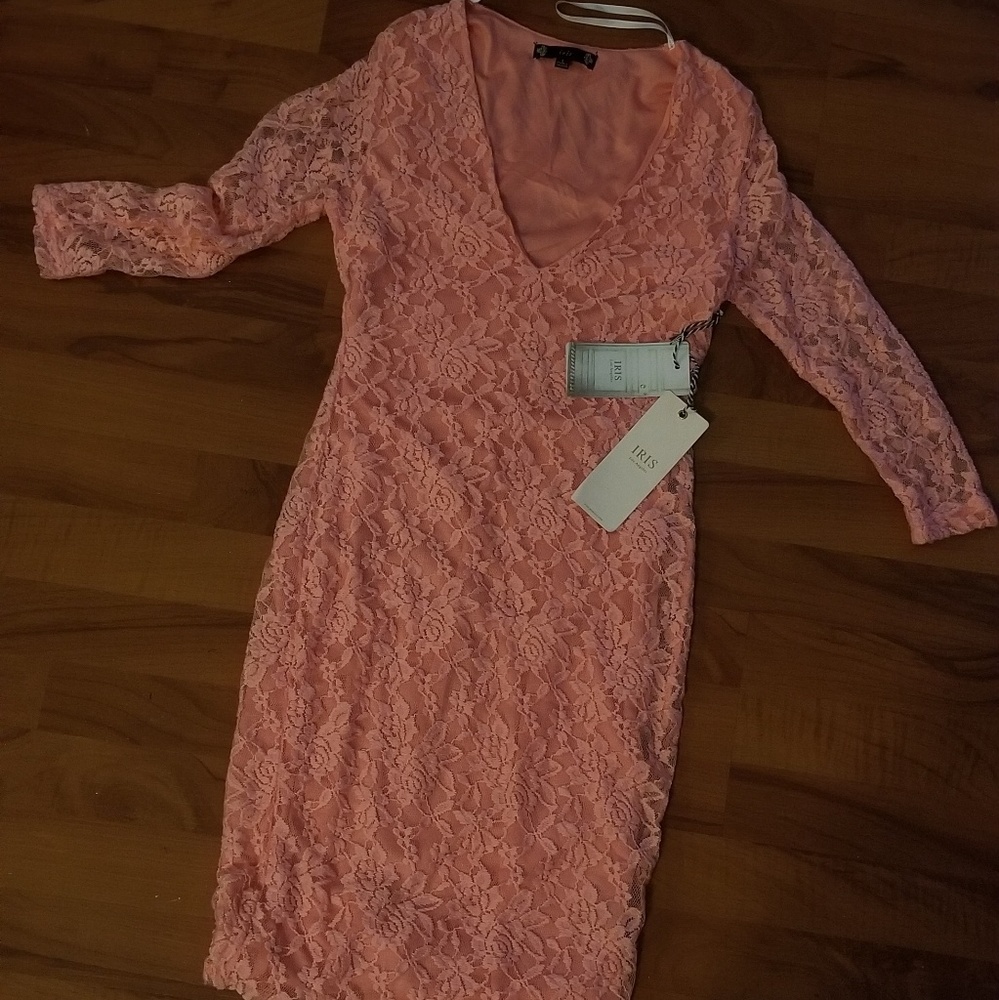 Pink lace dress
